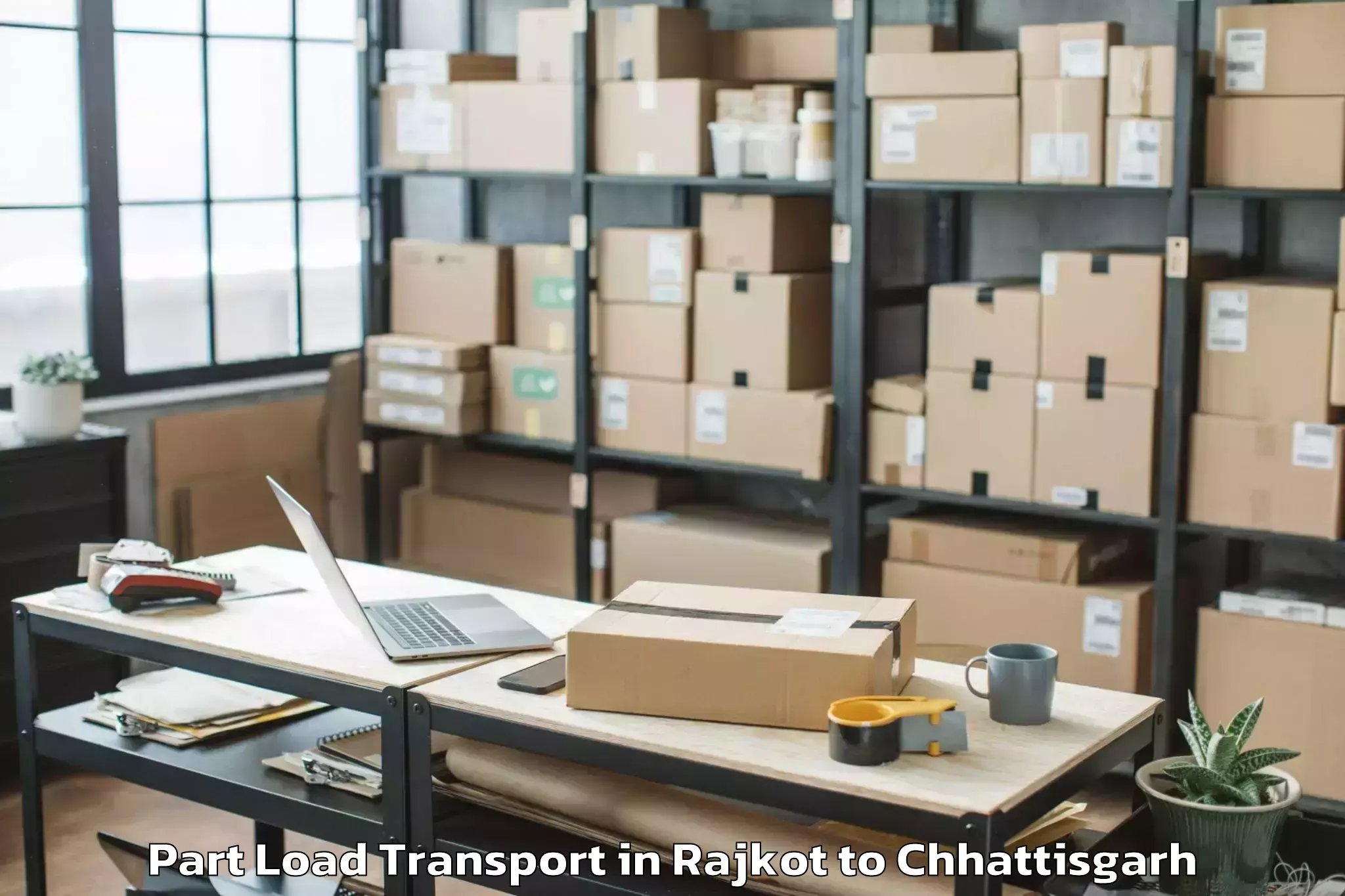 Expert Rajkot to Chhuikhadan Part Load Transport